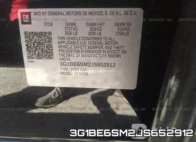 3G1BE6SM2JS652912 фото 10