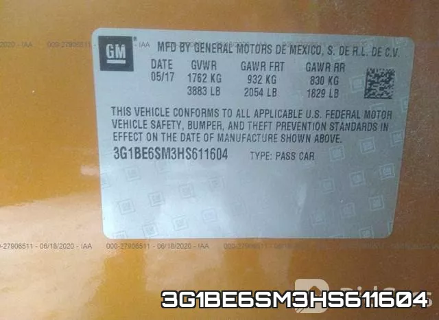 3G1BE6SM3HS611604 фото 10