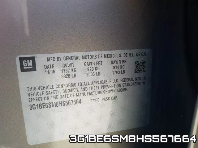 3G1BE6SM8HS567664 фото 2