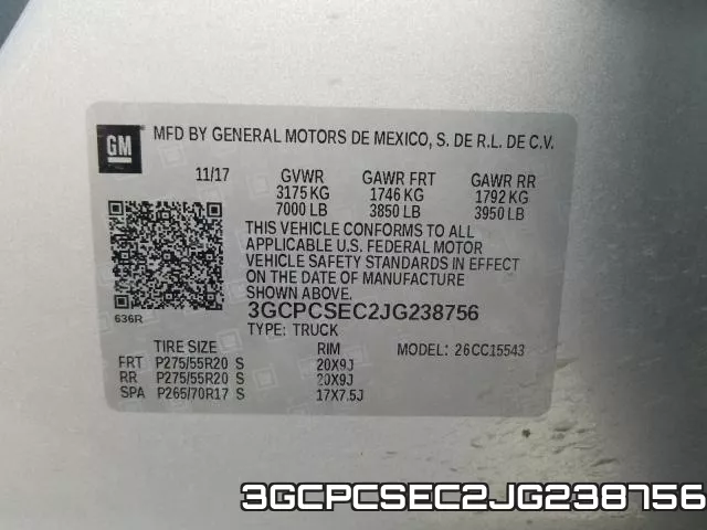 3GCPCSEC2JG238756 фото 2