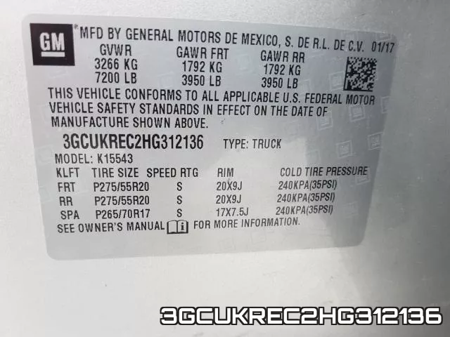 3GCUKREC2HG312136 фото 2