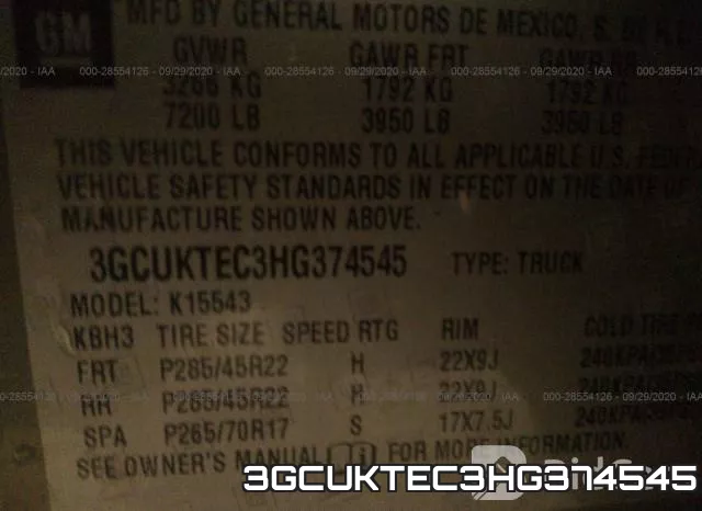 3GCUKTEC3HG374545 фото 10