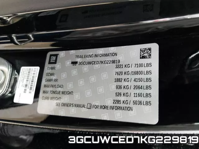 3GCUWCED7KG229819 фото 2