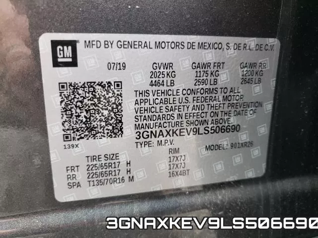 3GNAXKEV9LS506690 фото 2