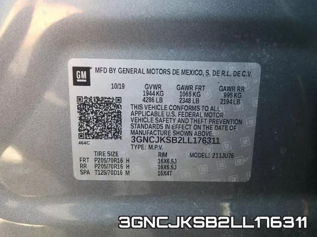 3GNCJKSB2LL176311 фото 2