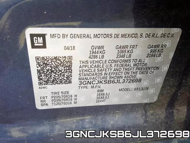 3GNCJKSB6JL372698 фото 2