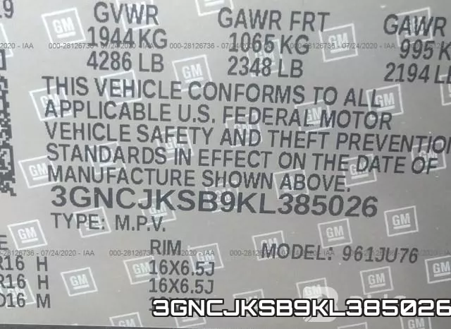 3GNCJKSB9KL385026 фото 10