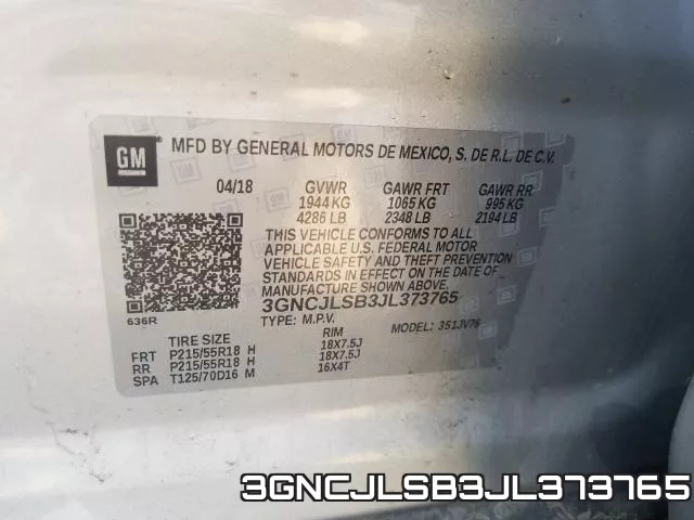 3GNCJLSB3JL373765 фото 2