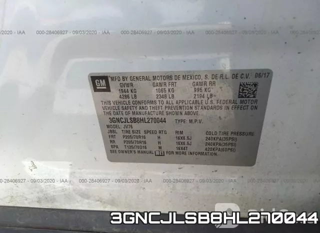 3GNCJLSB8HL270044 фото 10