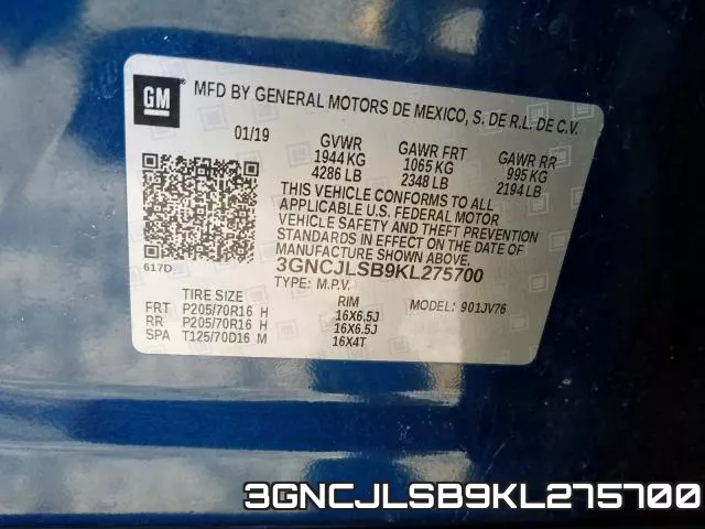 3GNCJLSB9KL275700 фото 2