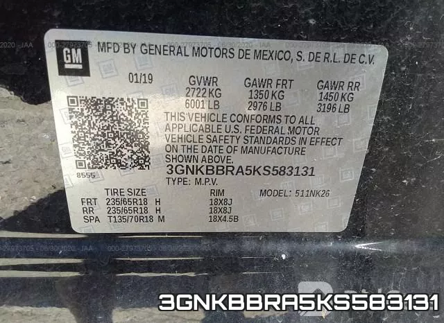 3GNKBBRA5KS583131 фото 10
