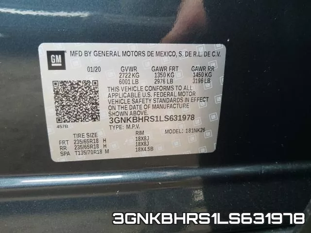 3GNKBHRS1LS631978 фото 2