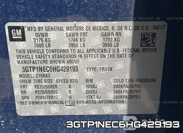 3GTP1NEC6HG429193 фото 10