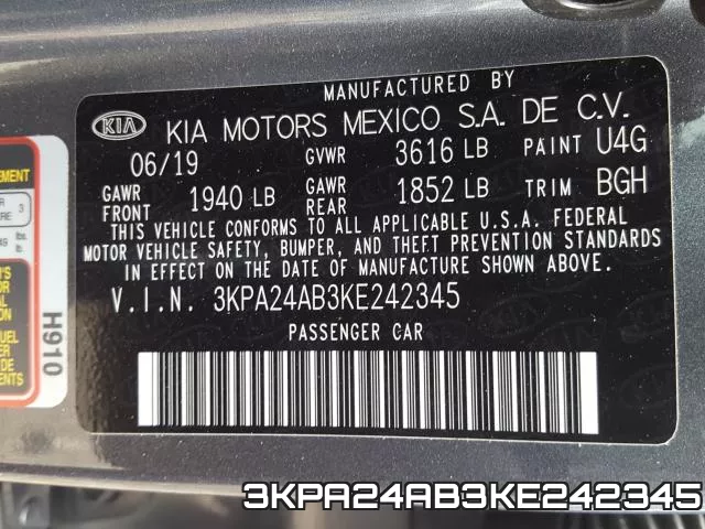 3KPA24AB3KE242345 фото 2