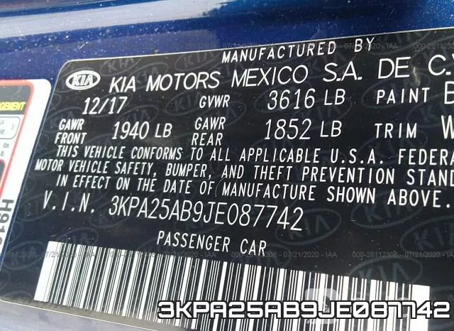 3KPA25AB9JE087742 фото 10