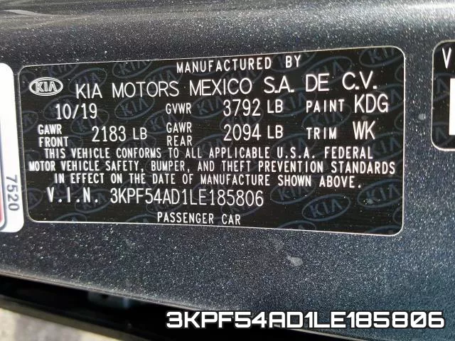 3KPF54AD1LE185806 фото 2