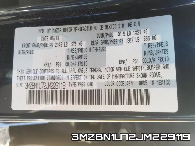 3MZBN1U72JM229119 фото 2