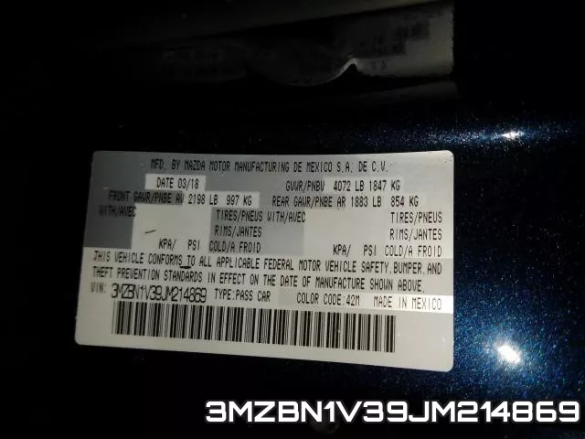 3MZBN1V39JM214869 фото 2