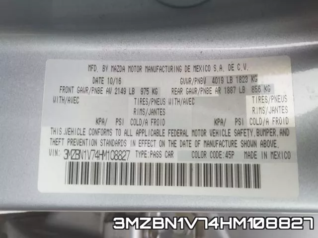 3MZBN1V74HM108827 фото 2