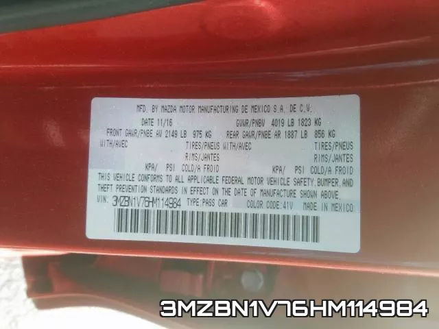 3MZBN1V76HM114984 фото 2