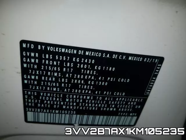 3VV2B7AX1KM105235 фото 2