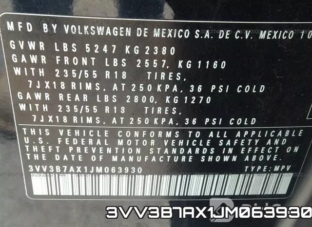 3VV3B7AX1JM063930 фото 10