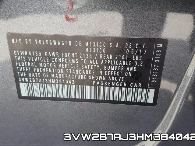 3VW2B7AJ3HM384042 фото 2
