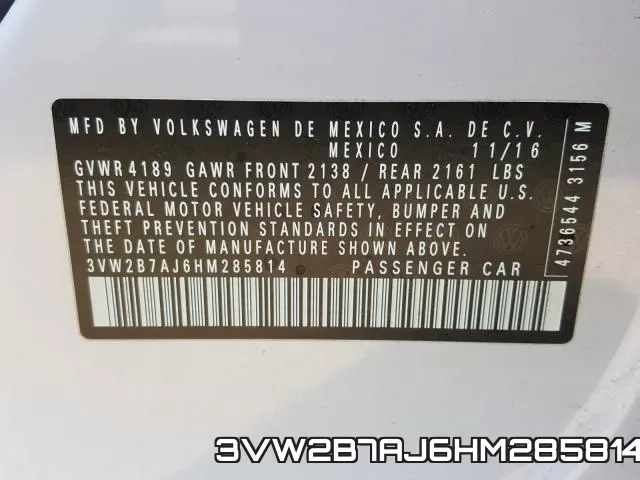 3VW2B7AJ6HM285814 фото 2