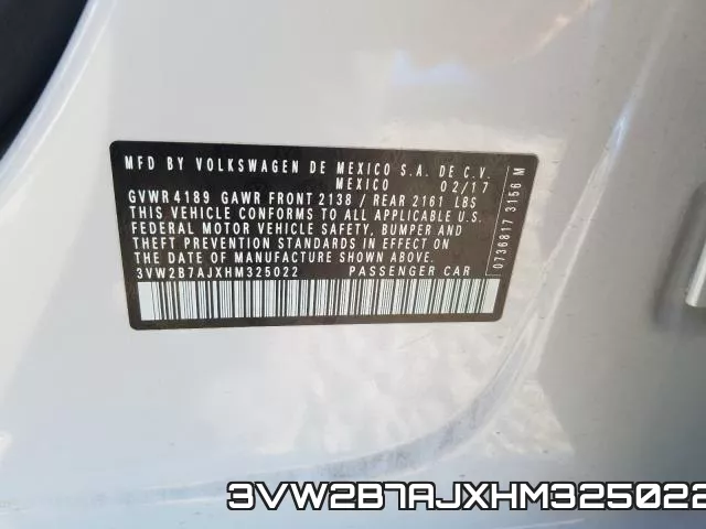 3VW2B7AJXHM325022 фото 2