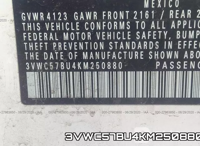 3VWC57BU4KM250880 фото 10