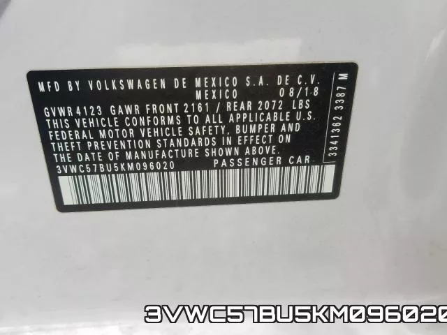3VWC57BU5KM096020 фото 2