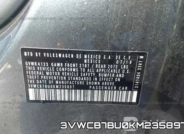 3VWCB7BU0KM235897 фото 10