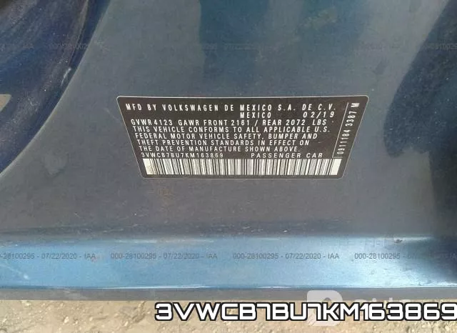 3VWCB7BU7KM163869 фото 10
