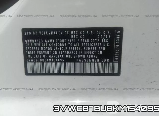 3VWCB7BU8KM154095 фото 10