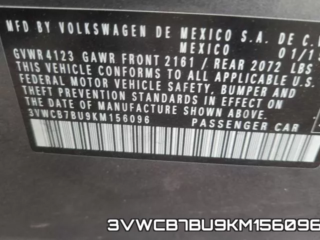 3VWCB7BU9KM156096 фото 2
