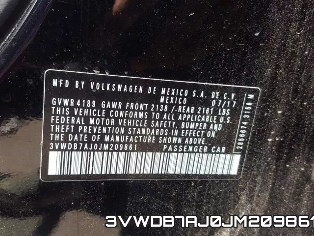 3VWDB7AJ0JM209861 фото 2