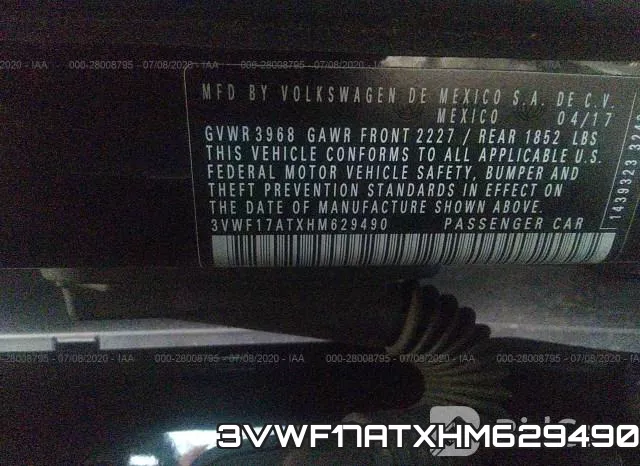 3VWF17ATXHM629490 фото 10