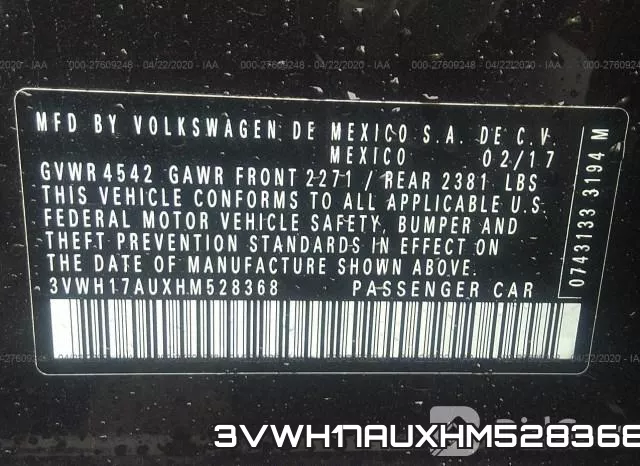 3VWH17AUXHM528368 фото 10