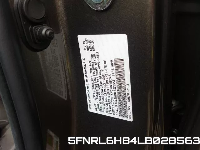 5FNRL6H84LB028563 фото 2
