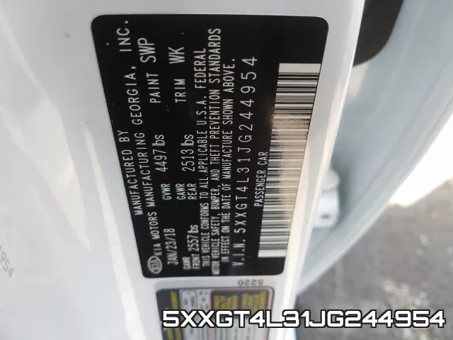 5XXGT4L31JG244954 фото 2