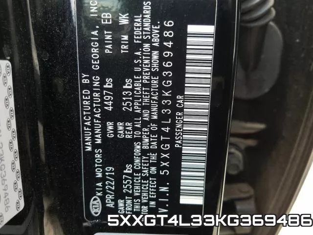 5XXGT4L33KG369486 фото 2