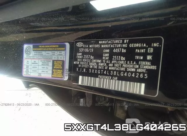 5XXGT4L38LG404265 фото 10