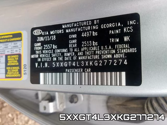 5XXGT4L3XKG277274 фото 2