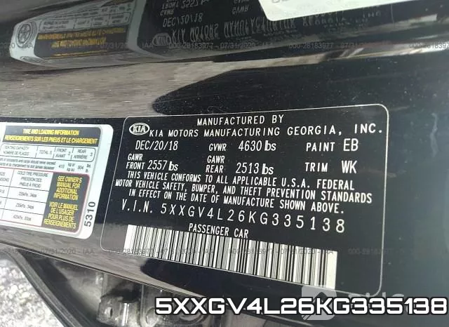 5XXGV4L26KG335138 фото 10