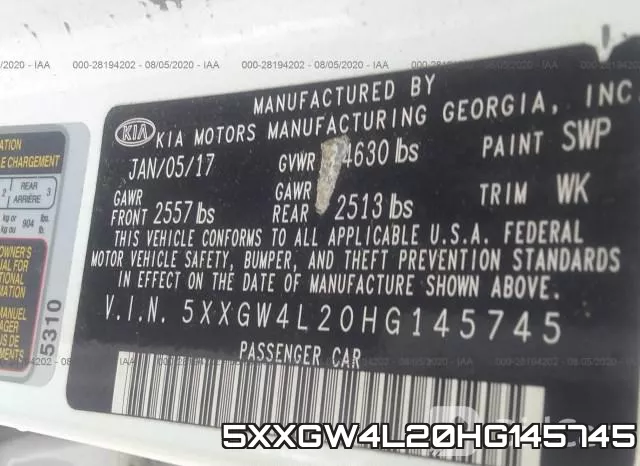 5XXGW4L20HG145745 фото 10