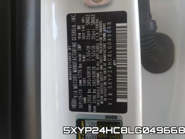 5XYP24HC8LG049668 фото 2