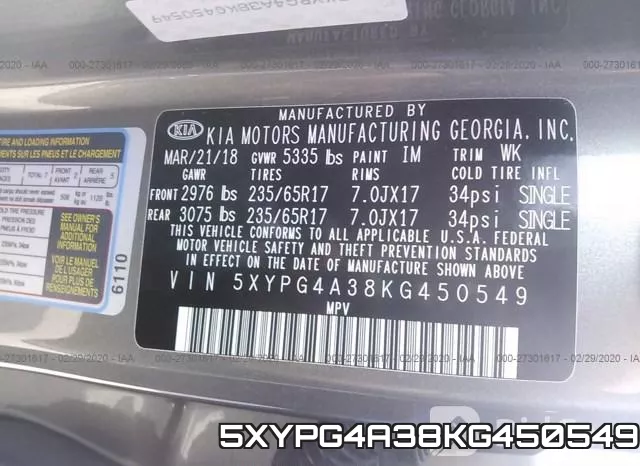 5XYPG4A38KG450549 фото 10