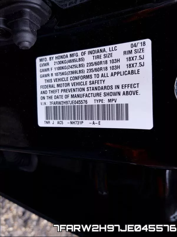 7FARW2H97JE045576 фото 2