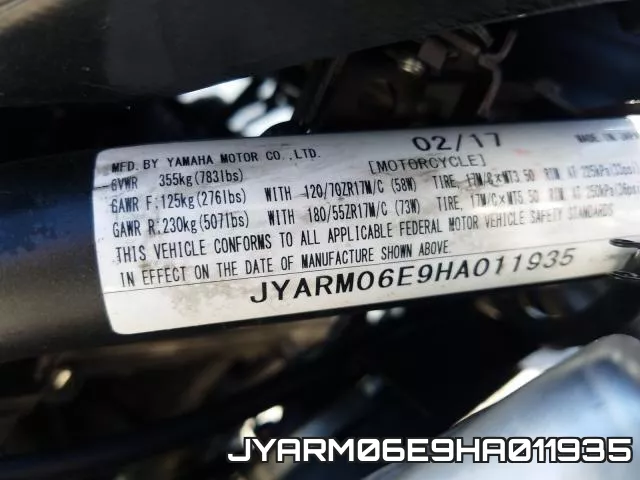 JYARM06E9HA011935 фото 2