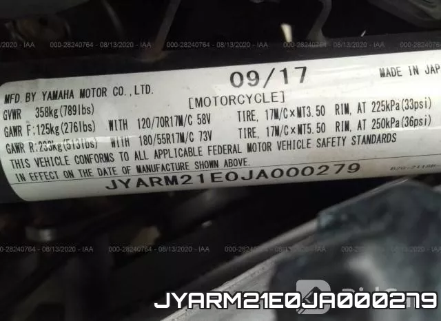 JYARM21E0JA000279 фото 2